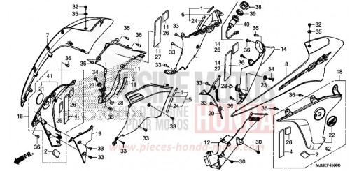 CARENAGE MILIEU VFR800XF de 2015